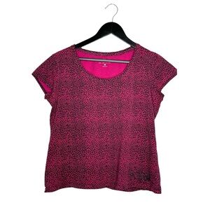 NY&C New York & Company Pink Leopard Print Top Size Large Y2K Sleepwear